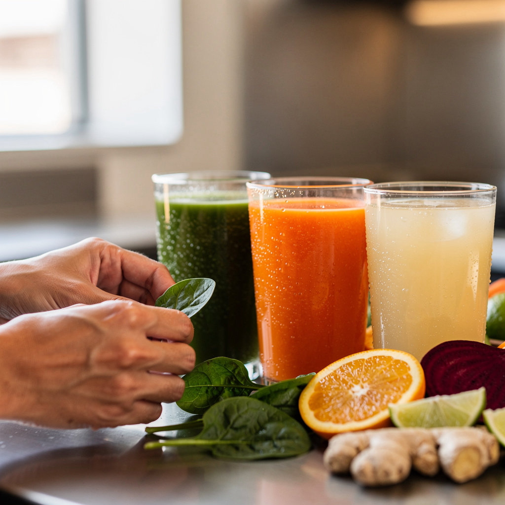 Scorpion Juice Bar fresh cold-pressed juices and smoothies with vibrant colors and quality ingredients